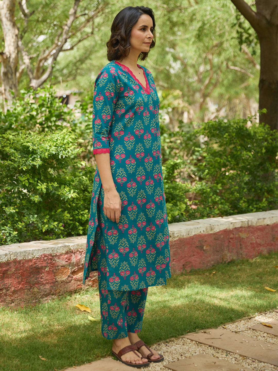 Women's  Printed Cotton Kurta Set