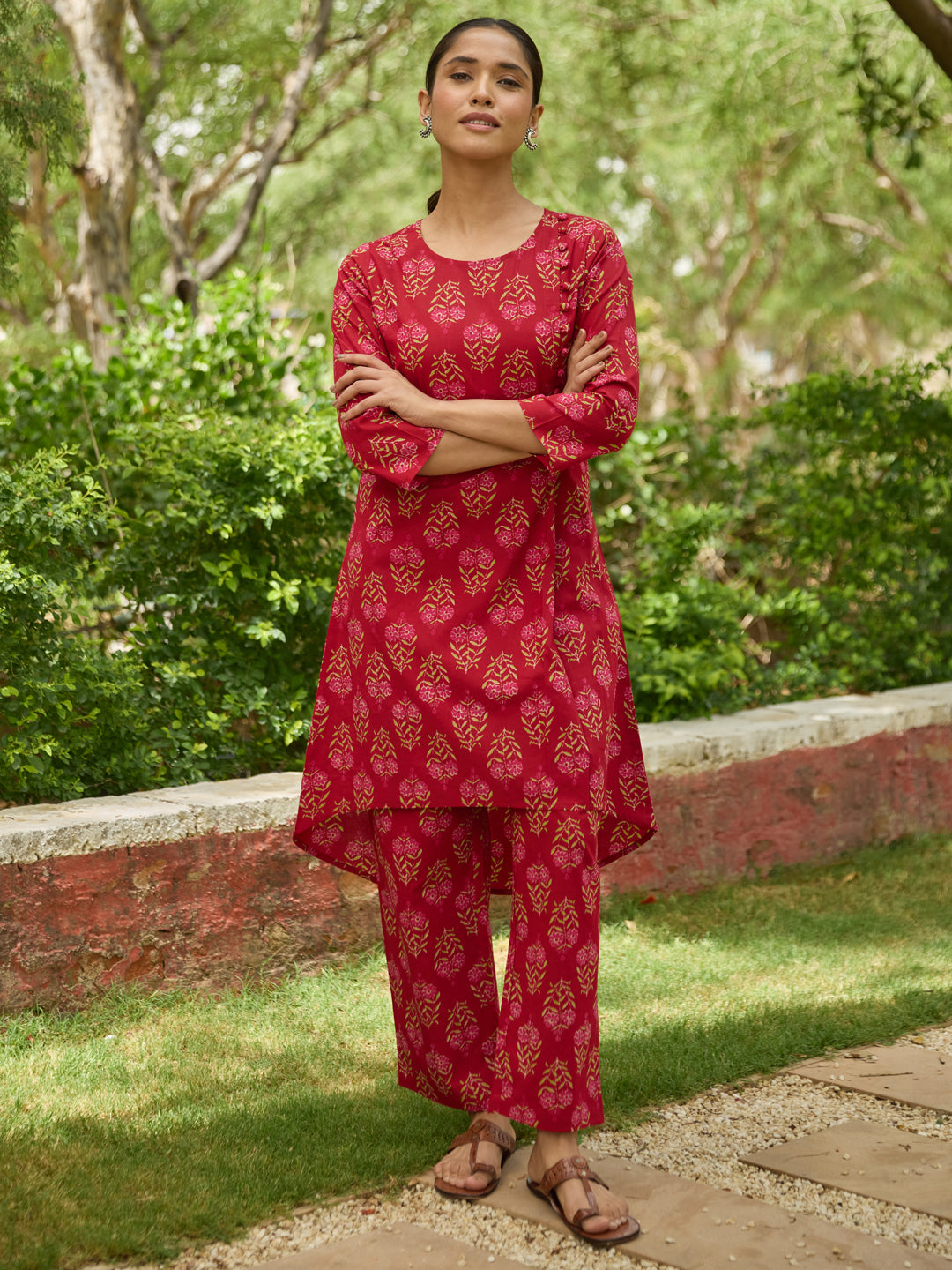 Women's Designer Printed Cotton Suit Set