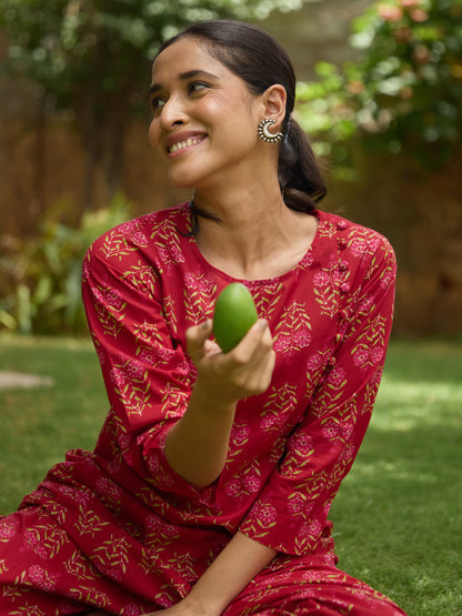 Women's Designer Printed Cotton Suit Set