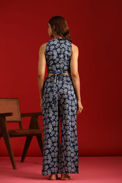 Women's Wrap Top With Straight Trousers