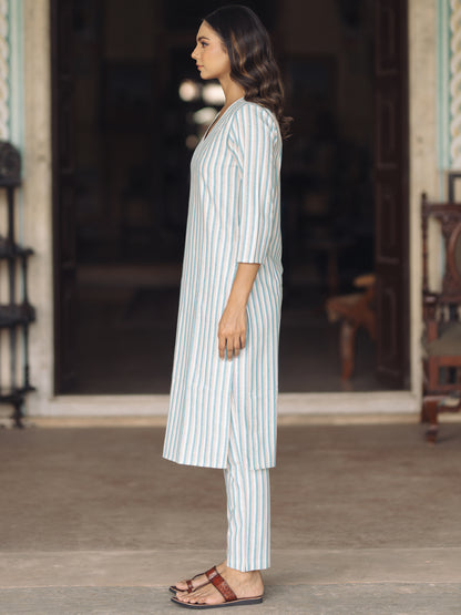 Women's Cotton Straight Kurta with Pants