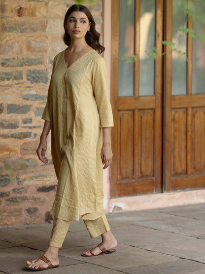 Women's Cotton A line Kurta with Pants