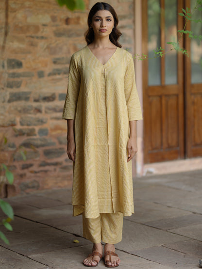 Women's Cotton A line Kurta with Pants