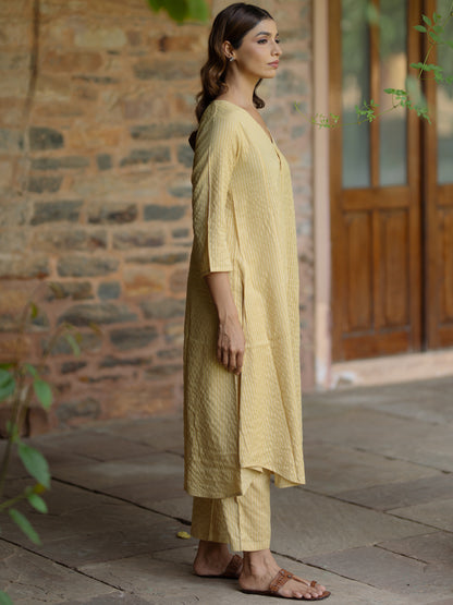 Women's Cotton A line Kurta with Pants