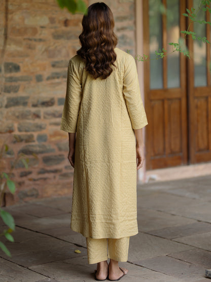 Women's Cotton A line Kurta with Pants