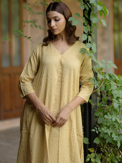 Women's Cotton A line Kurta with Pants