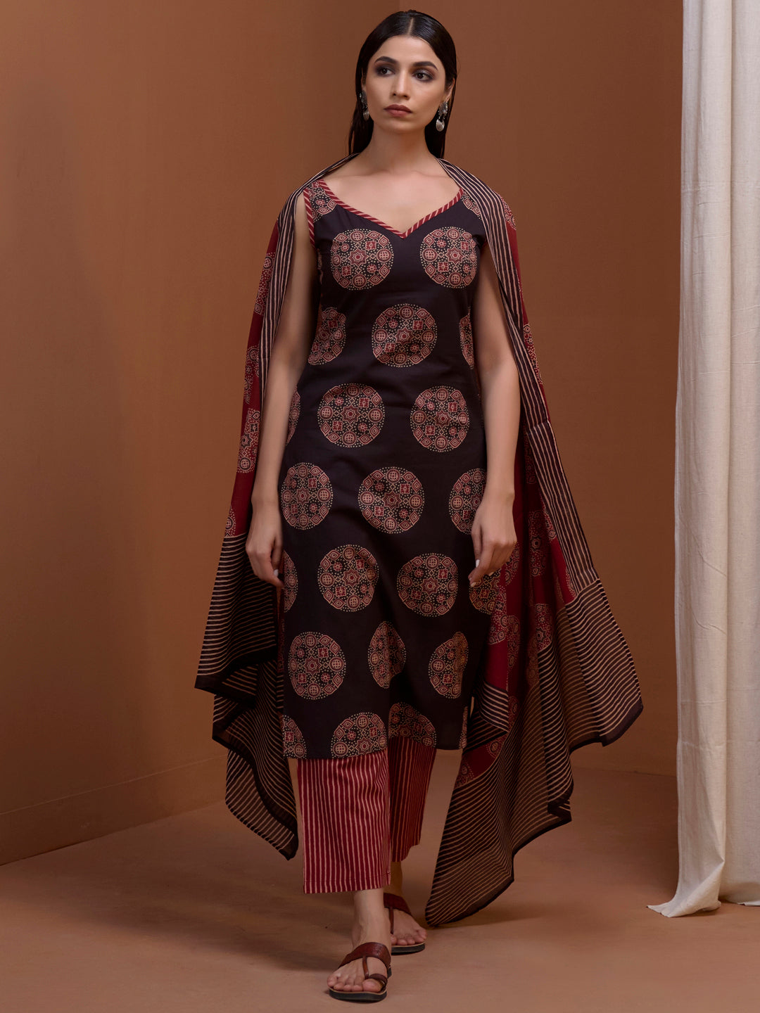 Women's Cotton Kurta Set with Mulmul Dupatta