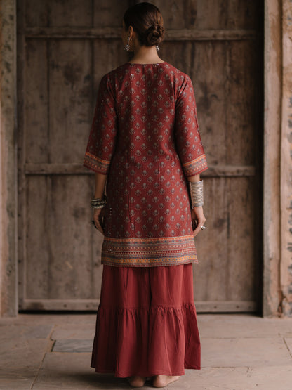 Women's Sequinned Sharara Suit Set