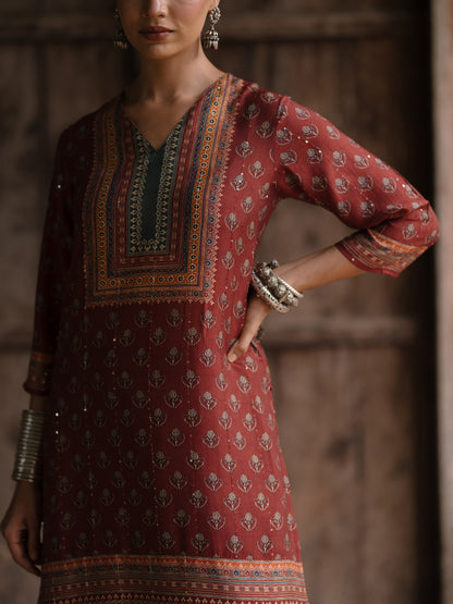 Women's Sequinned Sharara Suit Set