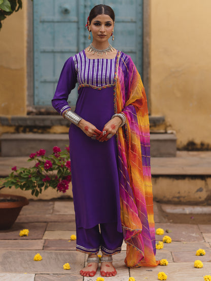 Women's Kurta Set with Multi Coloured Dupatta