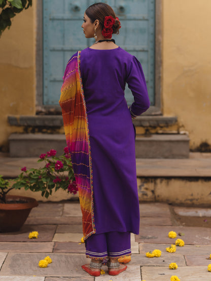 Women's Kurta Set with Multi Coloured Dupatta