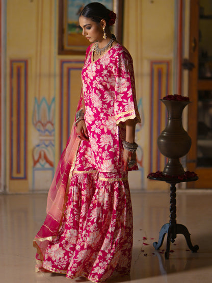 Women's Floral Sharara Set with Dupatta