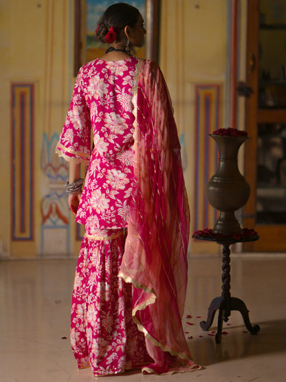 Women's Floral Sharara Set with Dupatta