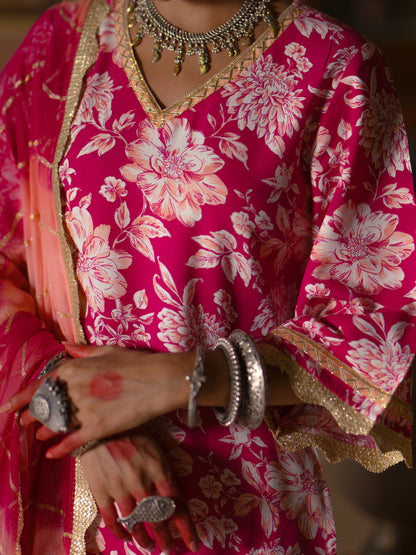 Women's Floral Sharara Set with Dupatta