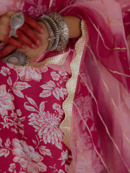 Women's Floral Sharara Set with Dupatta