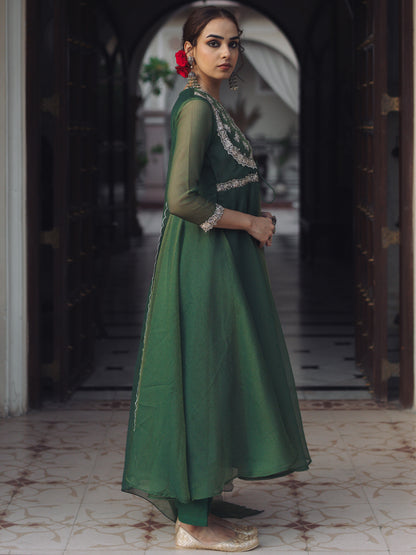 Women's Embroidered Anarkali Kurta Set with Dupatta