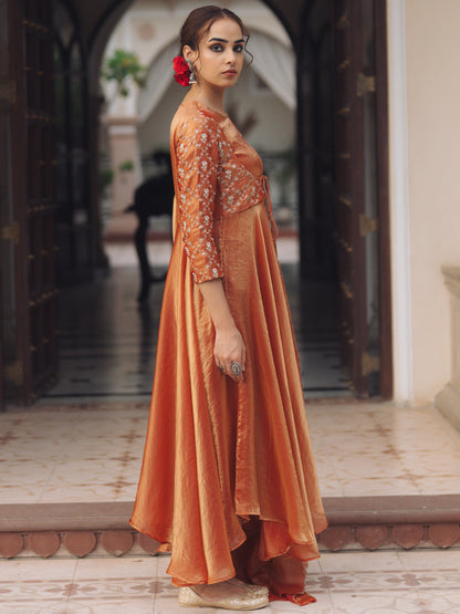 Women's Embroidered Flared Anarkali Kurta Set with Dupatta