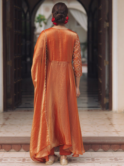 Women's Embroidered Flared Anarkali Kurta Set with Dupatta