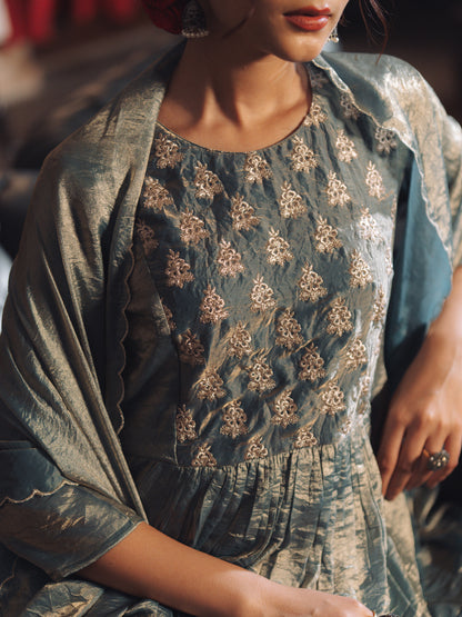 Women's Embroidered Kurta Set with Dupatta