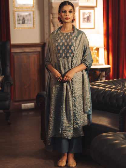 Women's Embroidered Kurta Set with Dupatta