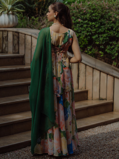 Women's Georgette kurta With Skirt And Dupatta