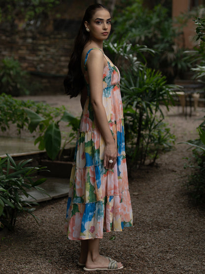 Women's Georgette Printed Tier Dress