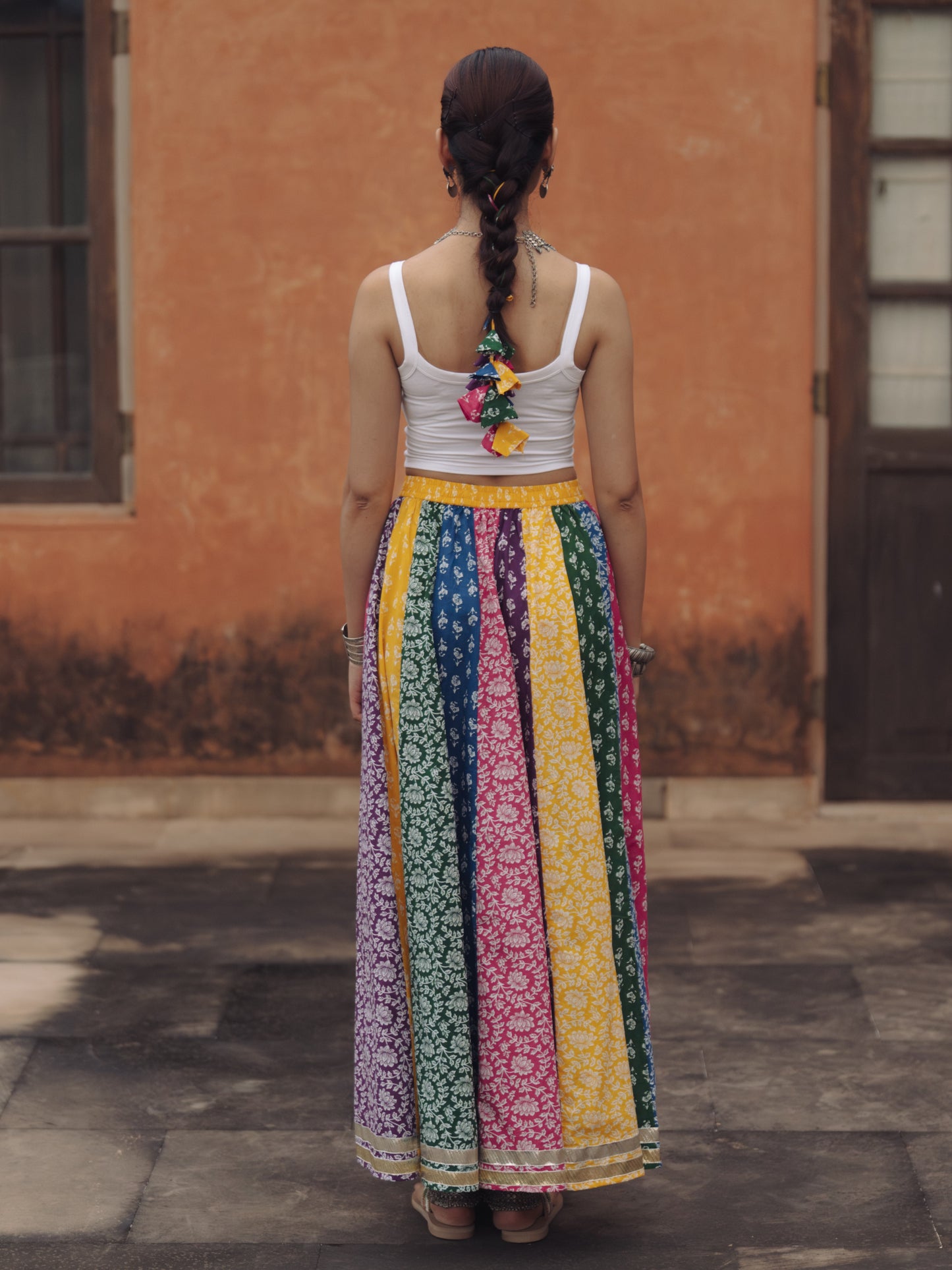 Women's Multicolor flared Maxi Skirt