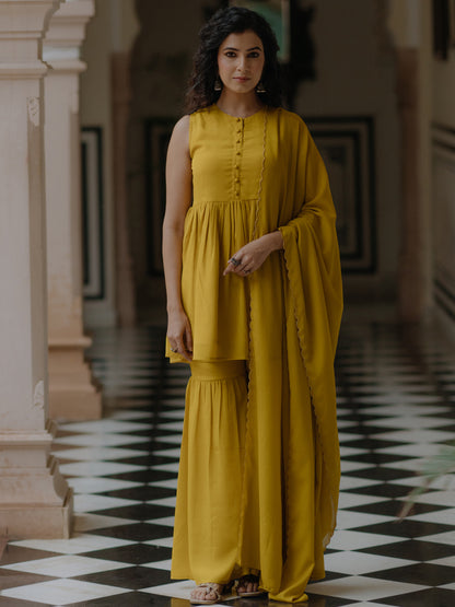 Women's Peplum Sharara Set with Dupatta