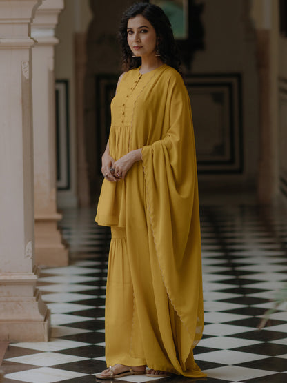 Women's Peplum Sharara Set with Dupatta