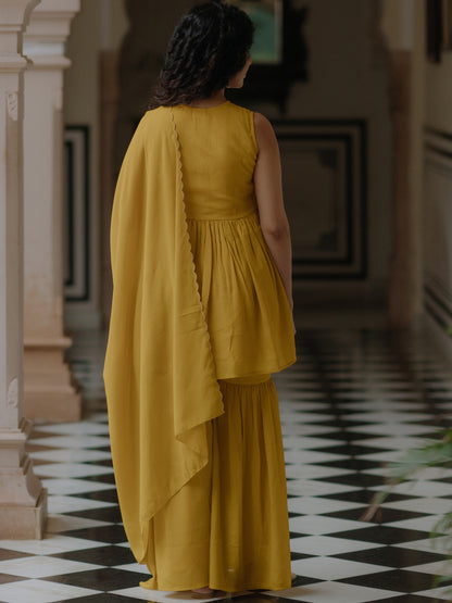 Women's Peplum Sharara Set with Dupatta