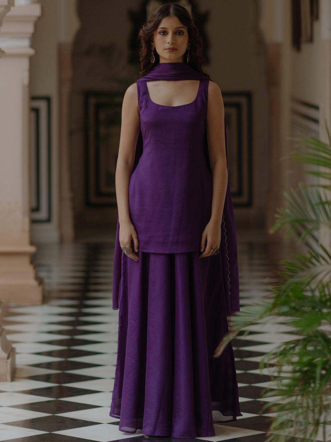 Women's Short Kurti Set With Skirt and Dupatta