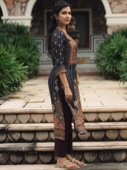 Women's Sequined Straight Kurta Set