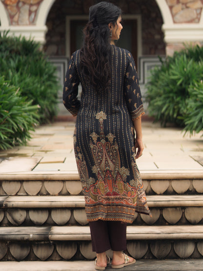Women's Sequined Straight Kurta Set