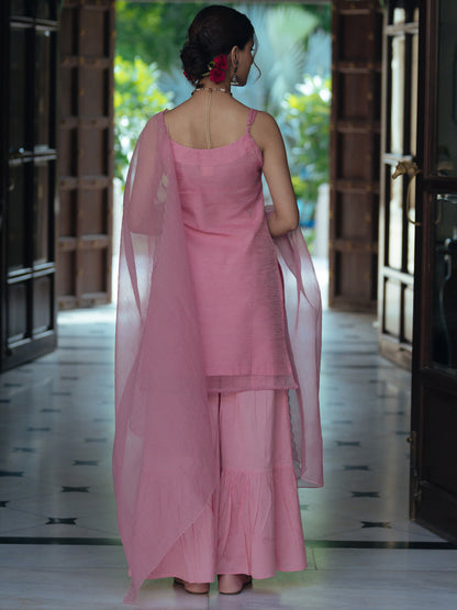 Women's Embroidered Sharara Set with Dupatta