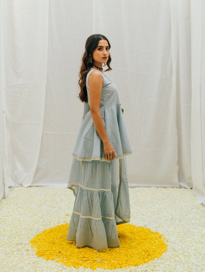 Women's Printed Peplum Sharara Set