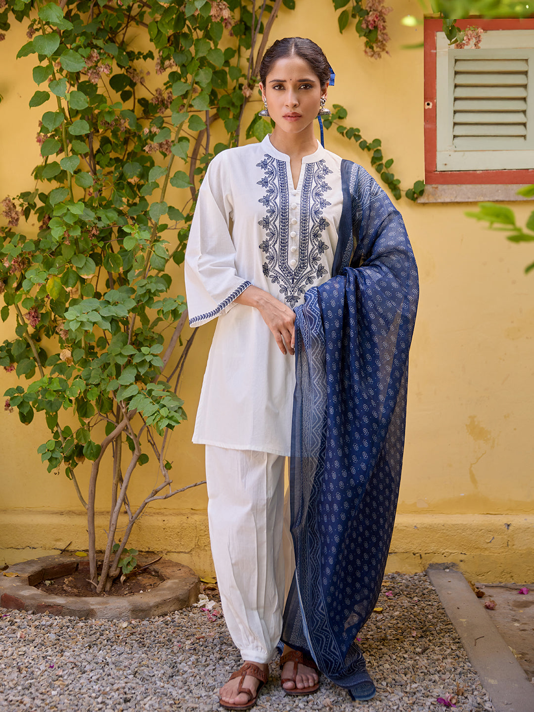 Women's Cotton Printed Kurta Set with Dupatta