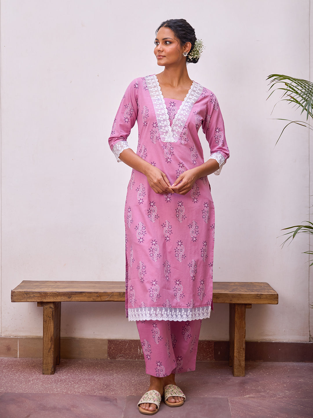 Women's  Cotton Straight Kurta Set