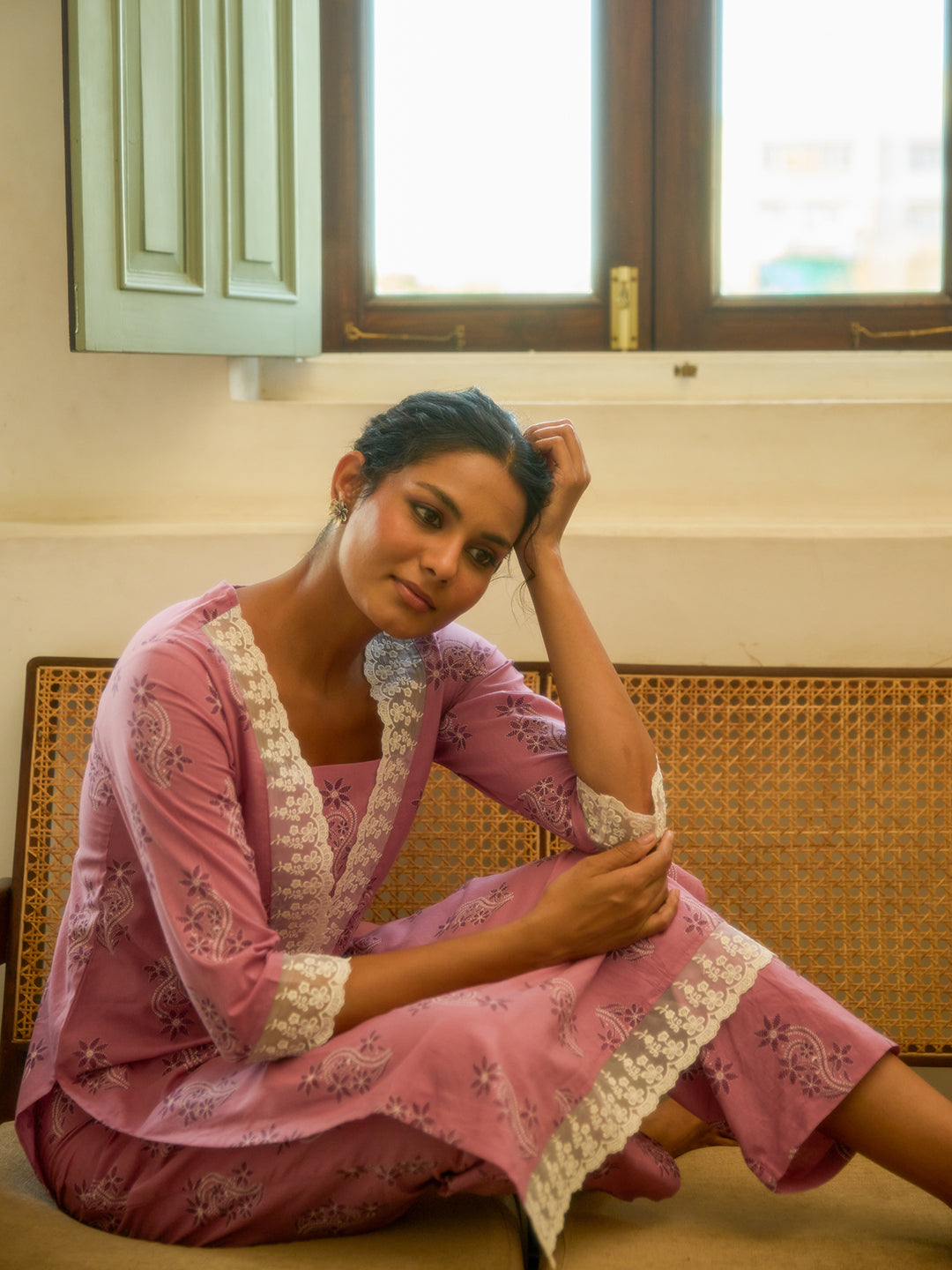 Women's  Cotton Straight Kurta Set