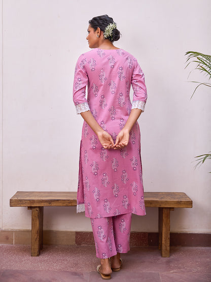 Women's  Cotton Straight Kurta Set