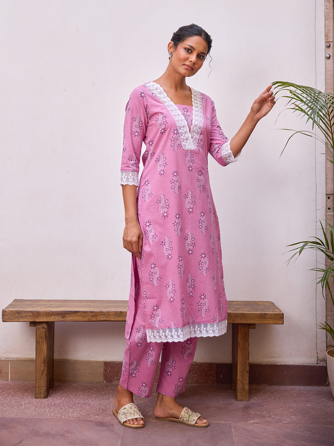 Women's  Cotton Straight Kurta Set
