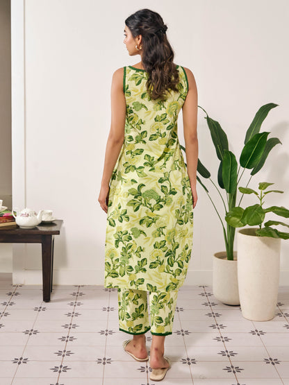 Women's Cotton Kurta Set with Kota Doriya Dupatta