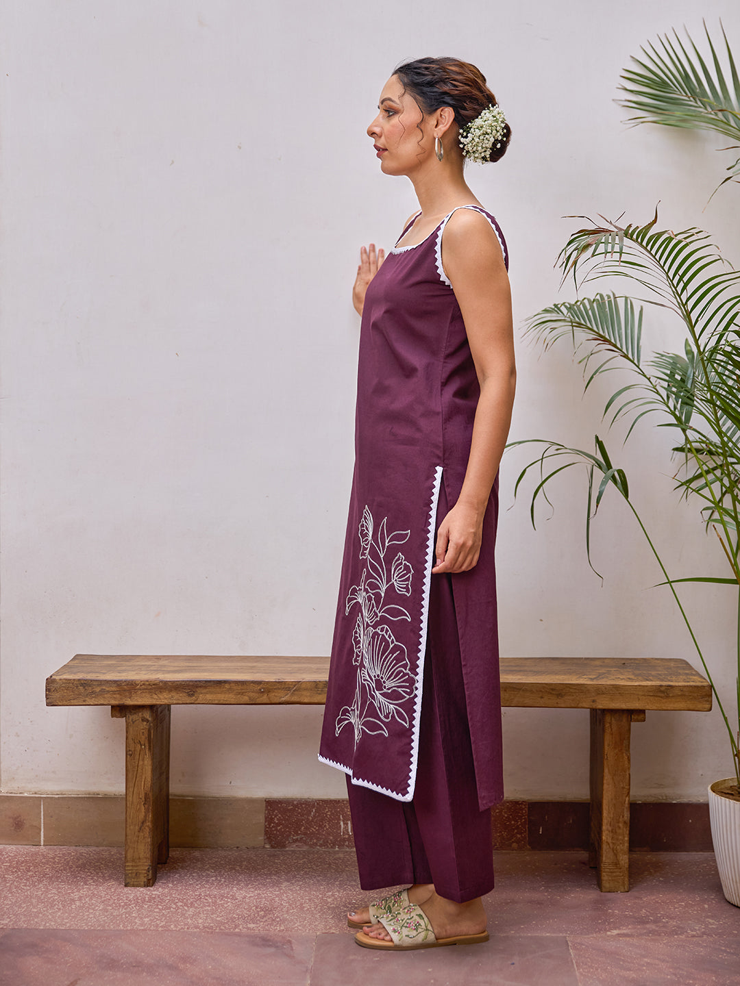 Women's Cotton Embroidered Kurta Set