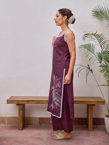 Women's Cotton Embroidered Kurta Set
