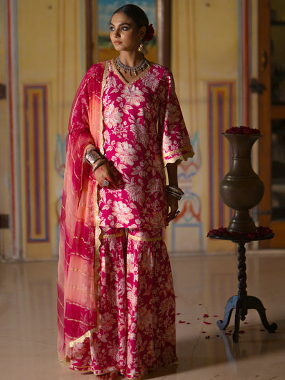 Women's Floral Sharara Set with Dupatta