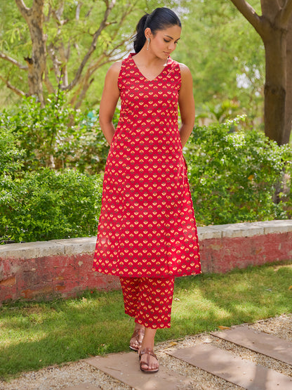 Women's Printed Cotton Suit Set