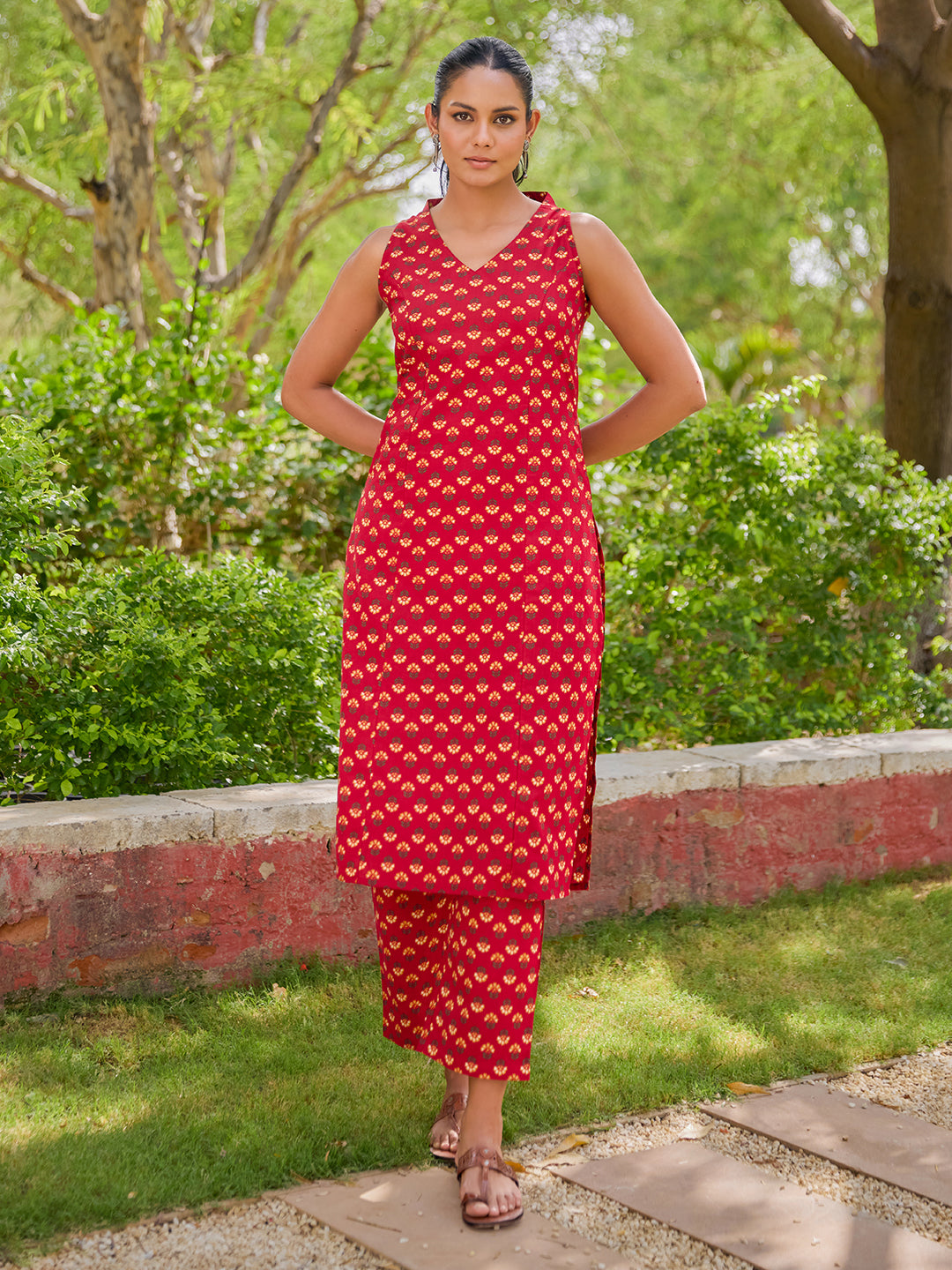 Women's Printed Cotton Suit Set