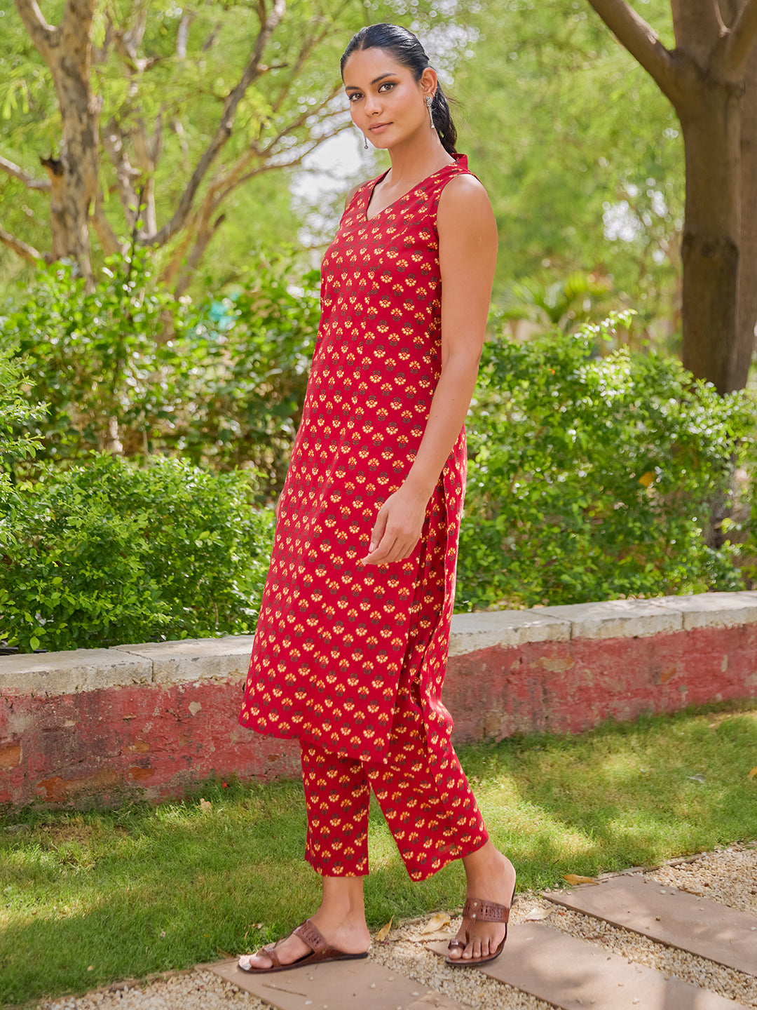 Women's Printed Cotton Suit Set