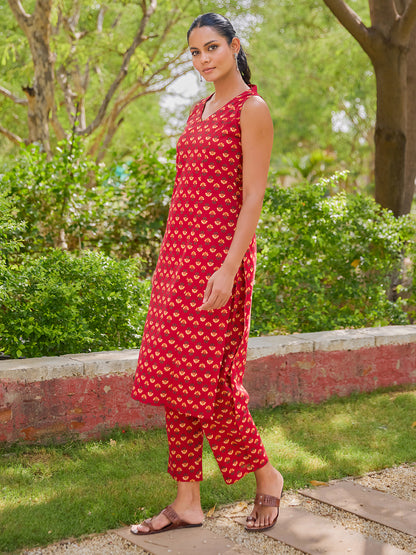 Women's Printed Cotton Suit Set