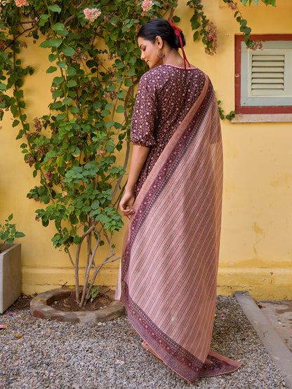 Women's Printed Cotton Suit Set with Dupatta