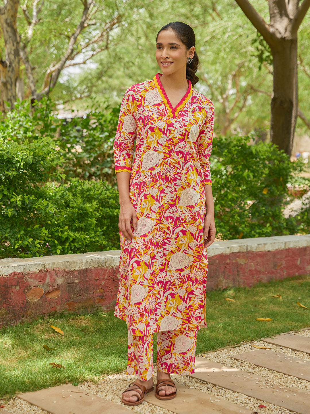 Women's Printed Cotton Kurta Set